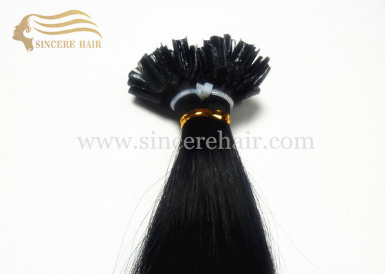 China 22&quot; Italian Keratin Fusion U-Tip Hair Extensions for sale - 1.0 G Black Pre-Bonded U Tip Hair Extensions For Sale supplier
