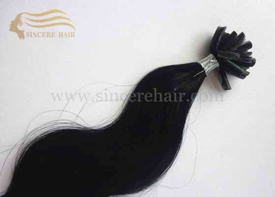 China 55 CM Body Wave Remy U Tip Human Hair Extensions - 22&quot; 1.0 G Black Italian Keratin Fusion Flat Hair Extension for sale supplier