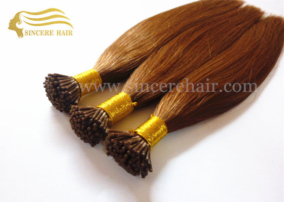 China Hot Sell 45 CM 0.75 Gram Brown #6 Pre Bonded I Tip Remy Hair Extensions For Sale supplier