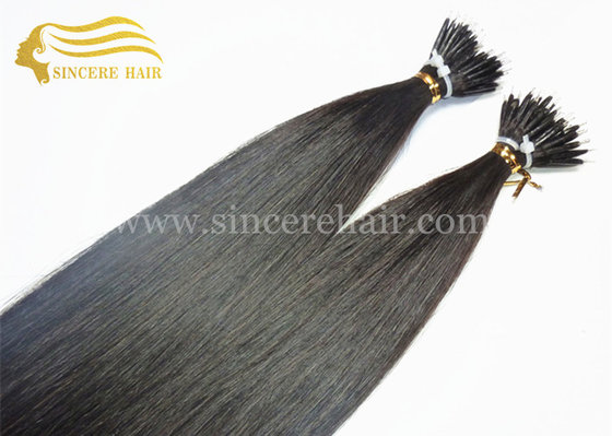 China 22&quot; Double Drawn Pre Bonded Hair Extensions for sale - 1.0 Gram Straight Black Nano Hair Extensions For Sale supplier