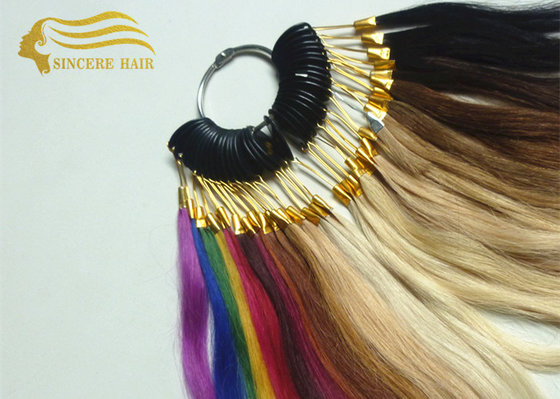China 8 Inch Human Hair Color Wheel / Colour Ring, 32 Popular Colors 100% Real Human Hair Color Chart For Sale supplier