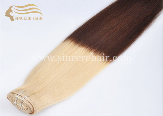 China 65 CM Long Ombre Clip In Hair Extensions, 26 Inch 8 Pieces Clip On Ombre Blonde Remy Human Hair Extension For Sale supplier