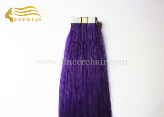 China New Fashion Hair Products, 50 CM Remy Single Drawn Purple Seamless Tape In Hair Extensions 2.5 G for sale supplier
