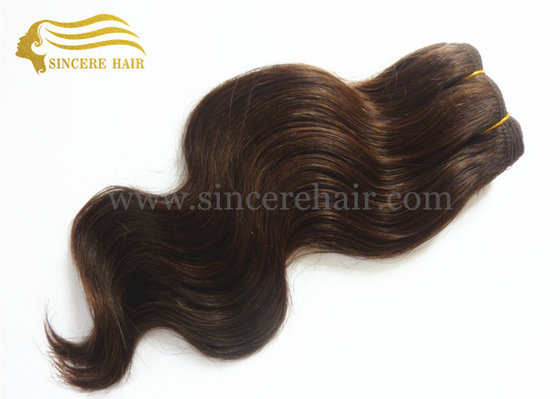 China 14&quot; Body Wave Hair Weft Extensions, 35 CM Brown Remy Human Hair Weft Extension For Sale supplier