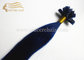 20&quot; Pre Bonded Hair Extensions - 20&quot; Blue Italian Keratin Pre Bodned Flat Tip Hair Extensions 1.0 G / Strand For Sale supplier