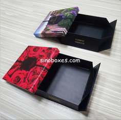 China Custom folding lid and base black art paper scarf packaging box / underwear packaging box supplier