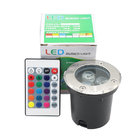 High Brightness Waterproof Inground Light 85-265V AC 3W Round RGB LED Underground Light With IR 24 Keys Control