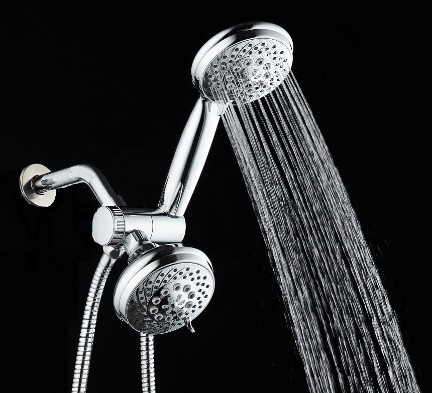Combo shower heads 3 way 2 in 1 shower head full chrome high pressure 5 functions shower head supplier