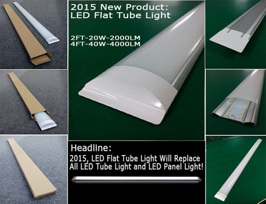 China High Brightness SMD LED Tubes , 600MM 2000LM LED Flat Tube Light supplier