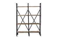 High End Home Office Bookcase , Open Bookcase Shelving Solid Wood Decoration Rack