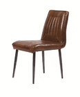 Contemporary Brown Leather Dining Room Chairs Super Soft Sponge American Style