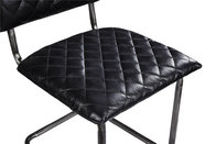Comfortable High Back Leather Dining Chairs , Black Leather Kitchen Chairs