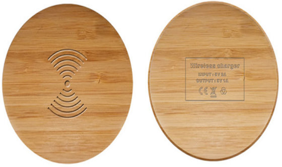 Environmental Bamboo Made Seamless 10W fast Charging Portable Wireless Charger 9V 2-3A supplier