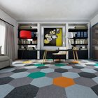 wholesale luxury hotel hallway hexagon green nylon modular carpet tile