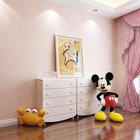 eco-friendly nonwoven 3d bedroom house wallpaper baby pink for kids