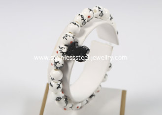 China fashion flexible flower pattern ceramic bead charm bracelets supplier