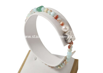 China Natural Stone Handmade Beaded Bracelets Customized Flexible Elastic Beaded Bracelets supplier
