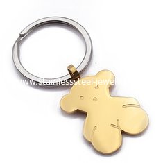 China 24k Gold Plating Stainless Steel Key Ring Bear Shaped For Gift / Promotion supplier
