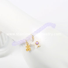 China Star Handmade Beaded Bracelets for Lady / White Wedding Jewellery supplier