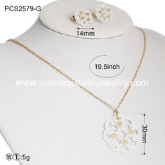 China Gold Plated 316L Stainless Steel Jewellery Set Cute Shell Party supplier