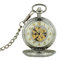 Round Alloy Silver Pocket Watches Vintage Fashion Hollow Watches For Men supplier