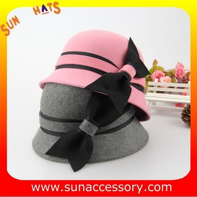 China Vintage hot sale cloche hats wholesale for ladies,100% Australia wool felt hats factory supplier