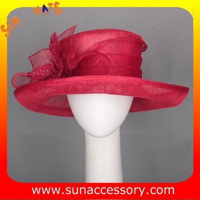 China Elegant fancy Church sinamay hats for ladies ,Sinamay wide brimhats supplier