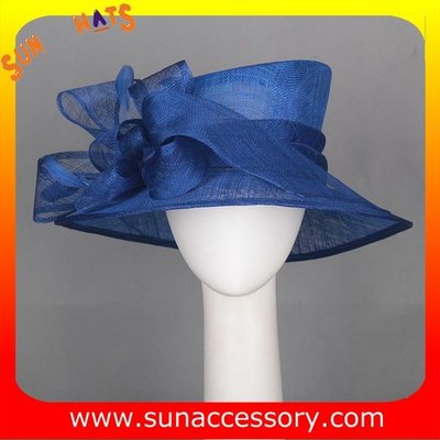 China Elegant design sinamay Church hats for lady with assorted colors ,trendy Sinamay wide brim church hat from Sun Accessory supplier