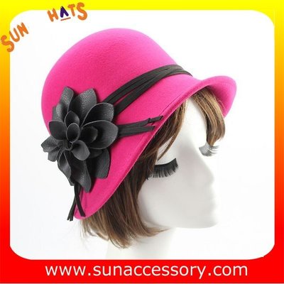 China 0402 Sunny hats unique charchaol wool felt hats for ladies ,Shopping online hats and caps wholesaling supplier