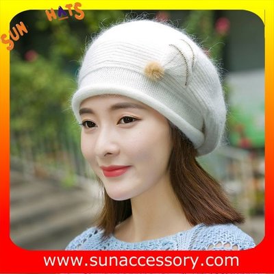 China QF17002  Sun Accessory customized fashion knitted beanie hats for ladies  ,Hats in stock MOQ only 3 pcs supplier