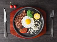 Western Teppanyaki Steak Pan Dish 	enamel cast iron