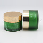 Recycled 50g Green Plastic Cosmetic Double Wall Skin Care Cream Jar with Golden Cap