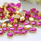 Oval D Chain Gold Claw Sewing Rhinestones Sets Handiwork Craft Couture Fashion Design Trims Shiny Beads Flower Claw supplier