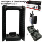 Multifunction Disc Storage Support Gaming Cooling Fan Stand bracket space saving for PS4