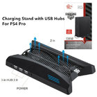 Vertical Stand Charging Station Stand with Cooling Fan and 3pcs USB Hub for PS4 Pro