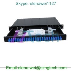 China 19inch 1U SC 24Port Fiber Optic Patch Panel With 24PCS SM SCadapter And 24pcs 1.5M SM SC Fiber Pigtail supplier