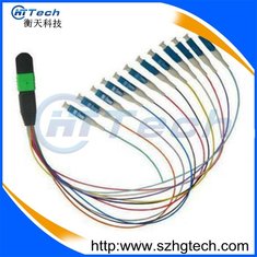 China Singlemode 12Core MPO/LC Fiber Patch Cord Cable 0.9mm supplier