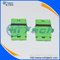 Telecom LC / APC Fiber Optic Adapter With Flange Green Color supplier