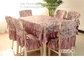 Floral cotton tablecloths and chair covers with Satin border, polyester cotton blends, supplier