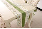 Linen cotton fabric table runners with tassel, custom fabric table runners with lace, supplier