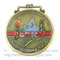 Metal sports medal with ribbon lace, personalized metal ribbon medals and medallions supplier