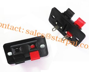 China Right Angel Speaker Terminal Clip Connector 2 Positions Audio Cable Push Button Type supplier