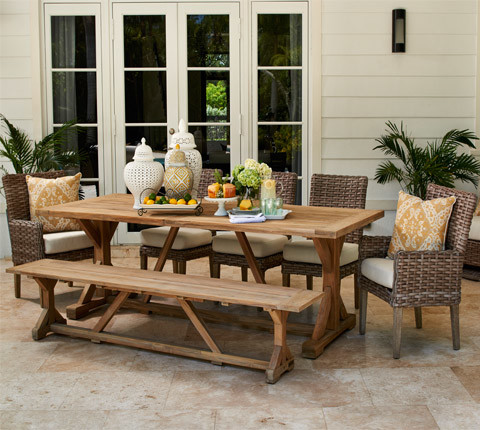 WF-15234 new outdoor patio PE rattan  Dinning table set furniture