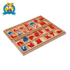Wooden educational professional Montessori Materials Large Movable Alphabet (Red & Blue) for kids