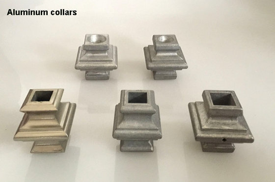 China 1/2&quot; 5/8&quot; 3/4&quot; square hole Aluminum collar aluminum casting baluster collar ornament with screw set supplier
