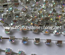 chain stones /cup chain glass stones crystal AB