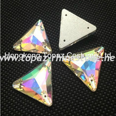 Wholesale fashion crystal stone triangle sew on glass rhinestone trimming