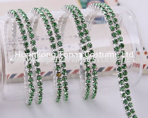 Sew on rhinestone cup chain,sewing chain strass cup chain ss10 peridot