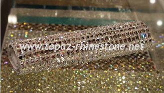 2016 latest hot fix rhinestone sheet crystal rhinestone mesh net