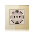 Power Socket,16A EU Standard Electrical Outlet 86mm * 86mm white Crystal Glass Panel wall socket